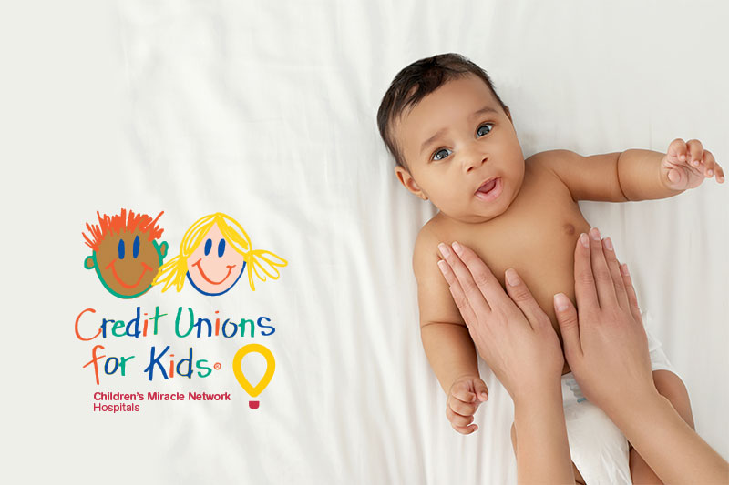 Credit Unions for Kids logo with baby