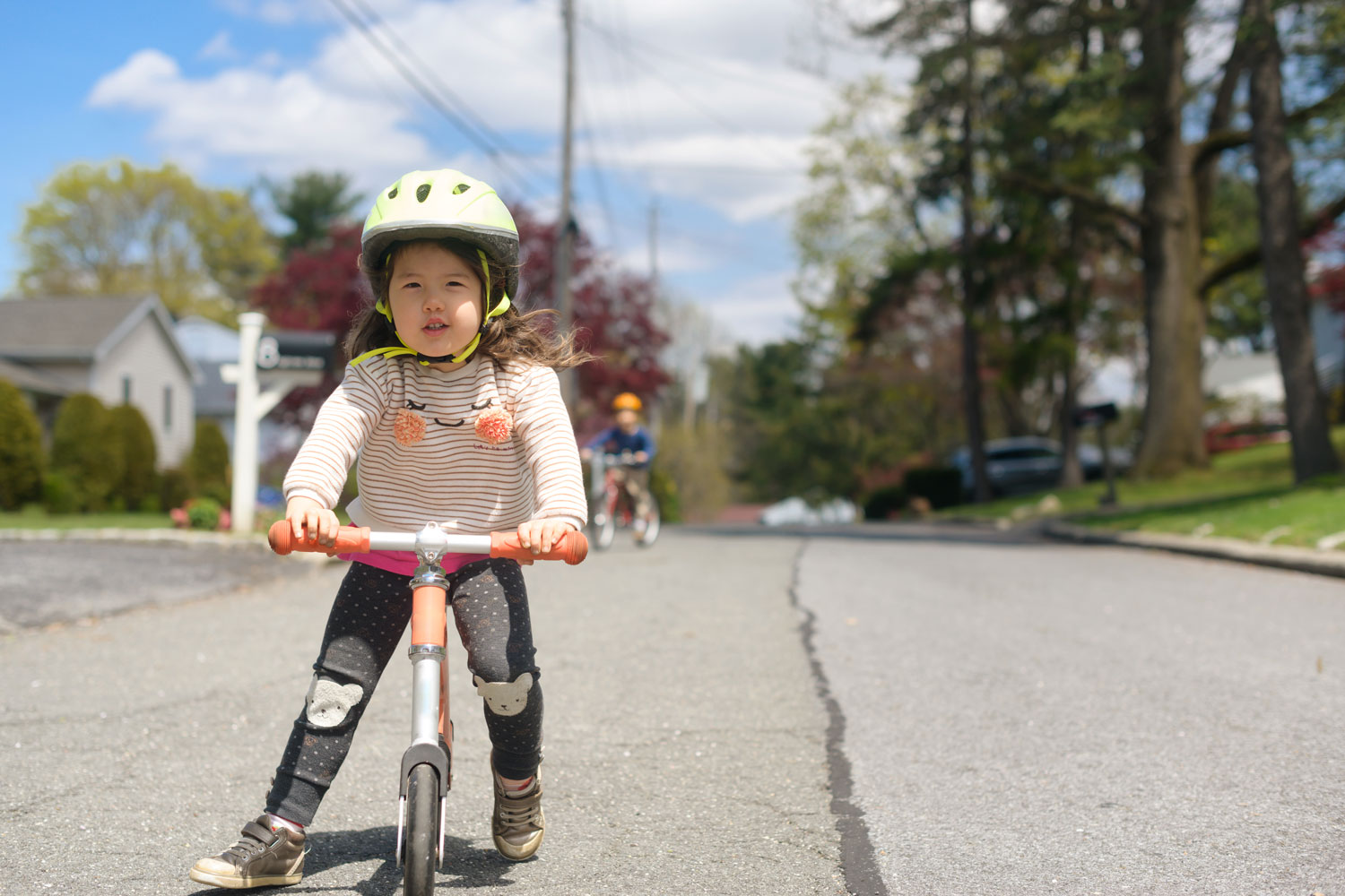 Toddler on a balance bike