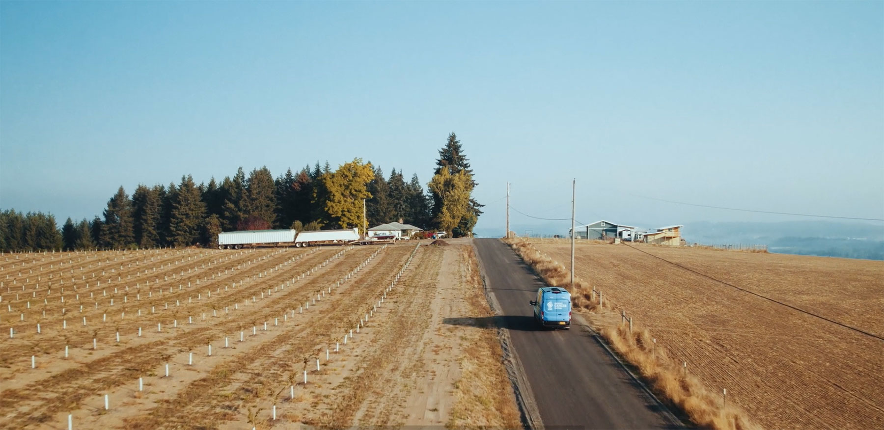 Knight Cancer Institute's outreach van drives past farms in rural Oregon