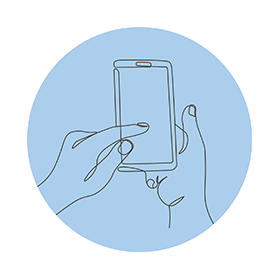 Illustration of someone swiping on their smartphone