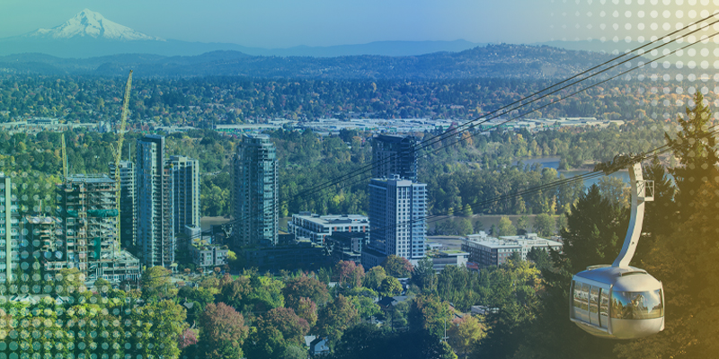 OHSU Tram with Give Day Gradient