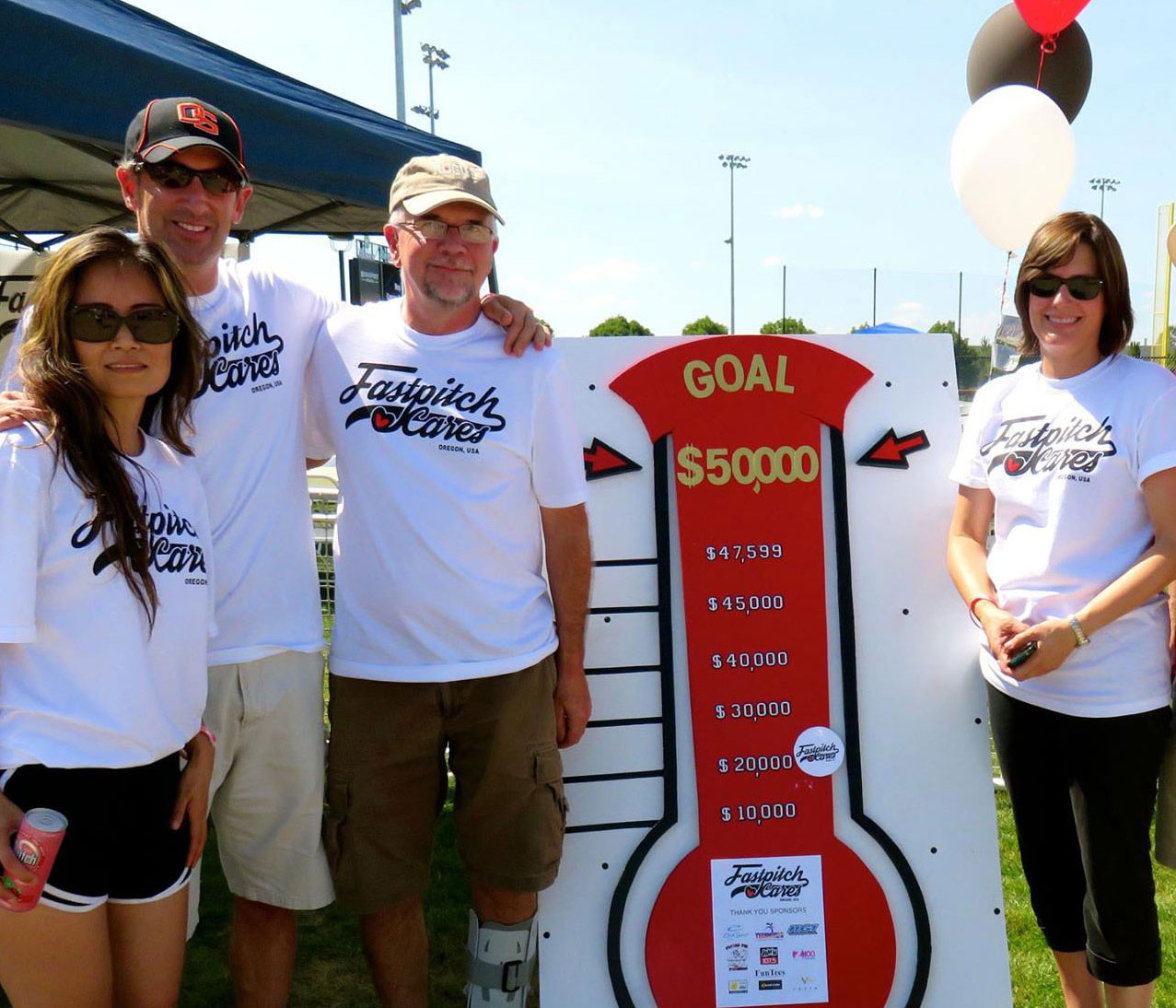 Volunteers from Fastpitch Cares set a $50,000 fundraising goal.