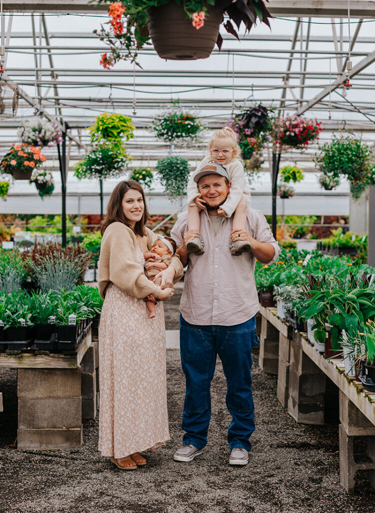 The Crawford family. Danae Crawford, her husband Austin, children Annabeth and Jolene.