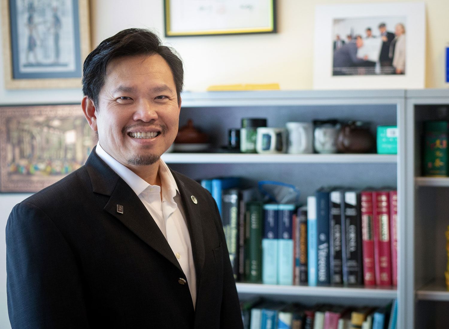 Ophthalmologist David Huang, M.D., Ph.D., in his office at OHSU