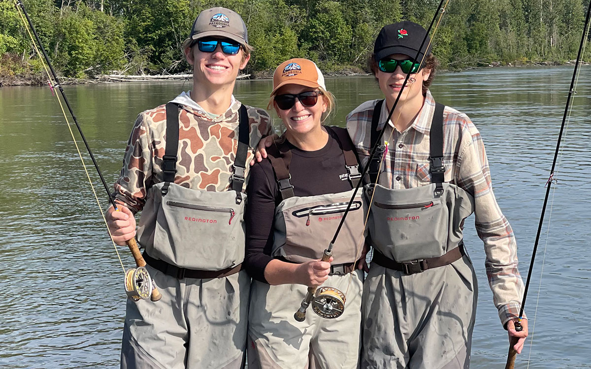 Carolyn Stanley fishing with her two sons