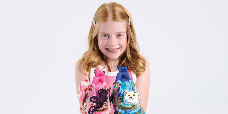 Khovny holds her Freestyle shoes